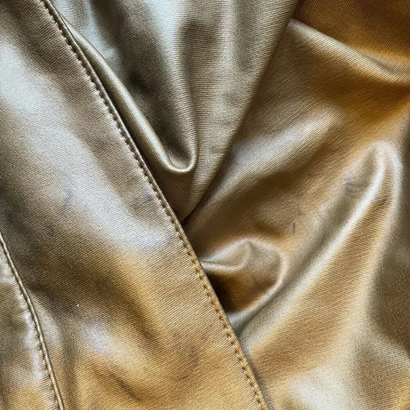 NewLook Womens 3X Midi Shirt Dress Button Up Side Split LookLike Suede Champagne - Picture 9 of 13